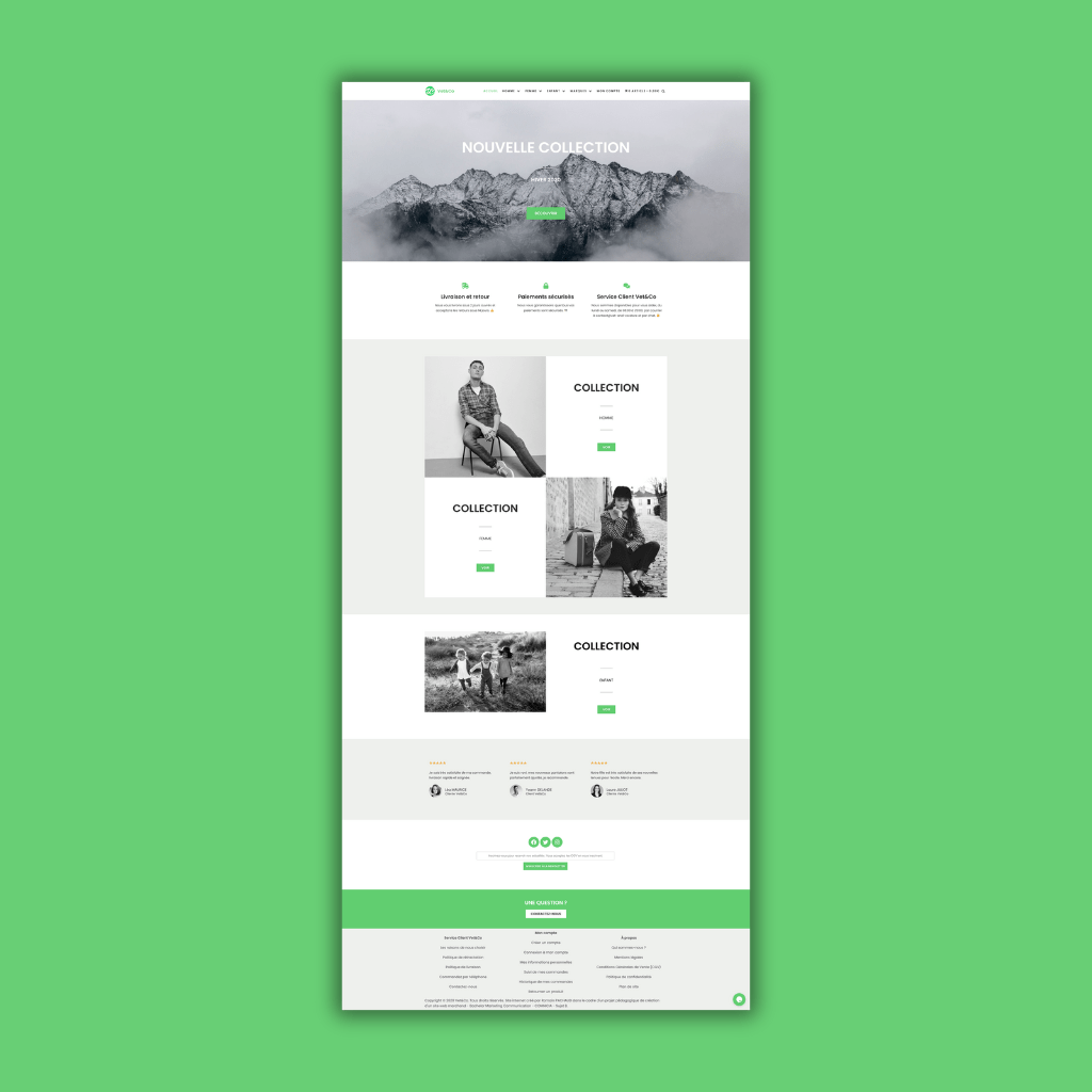Maquette du site web de Vet&Co