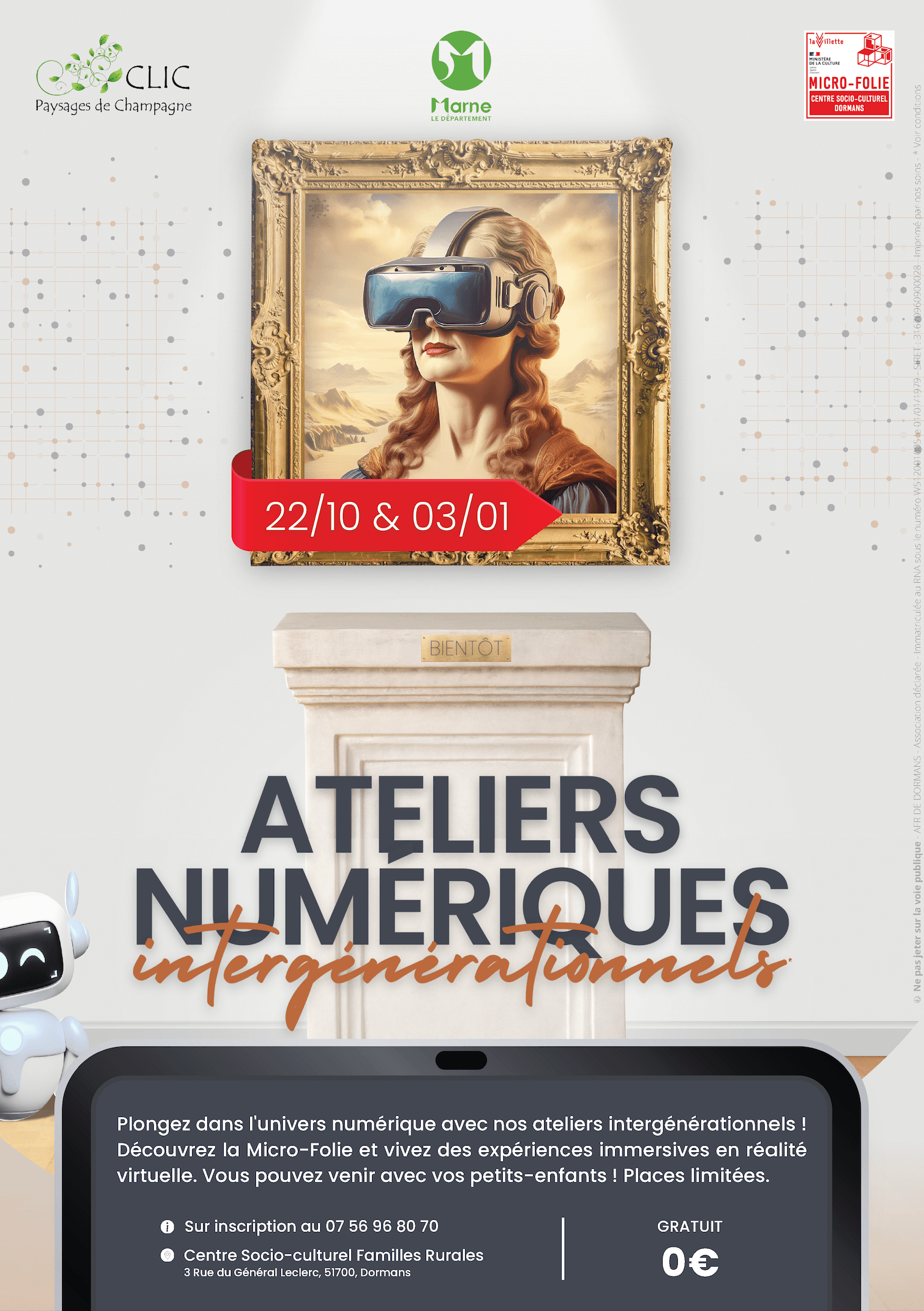 Flyer ateliers numériques intergénérationnels