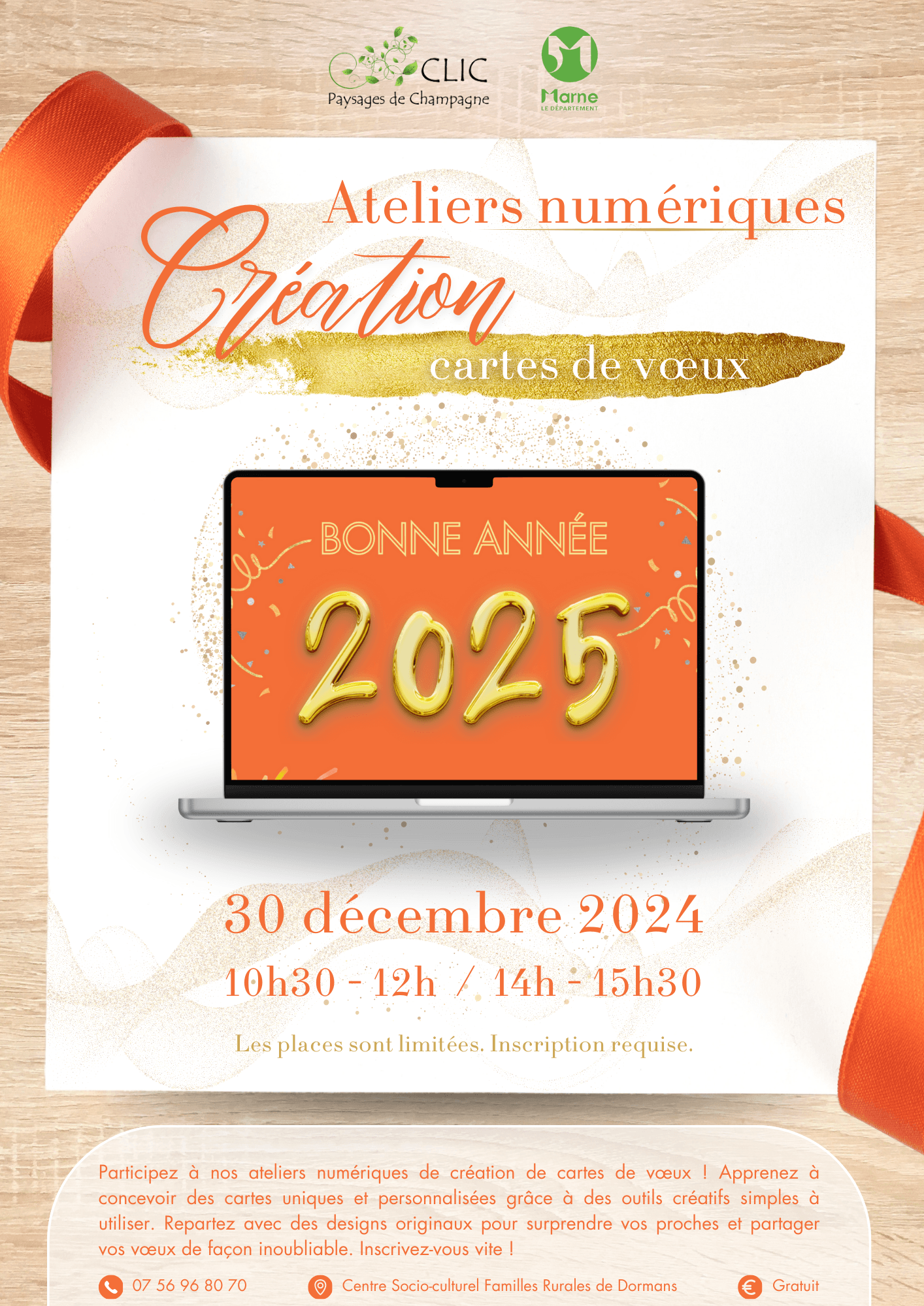 Flyer ateliers numériques séniors - Cartes de voeux